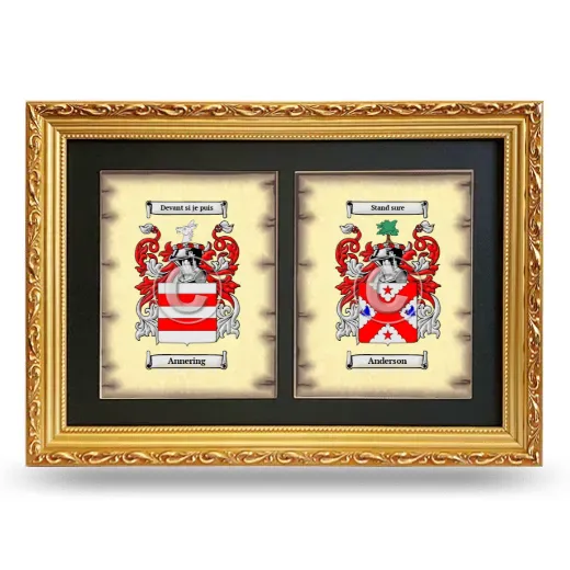 Double Coat of Arms Framed - Gold