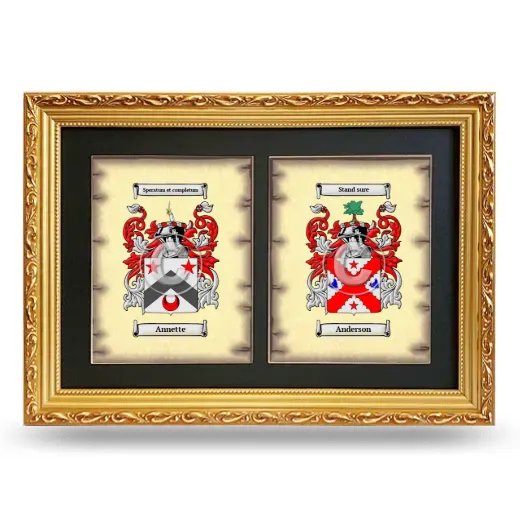 Double Coat of Arms Framed - Gold