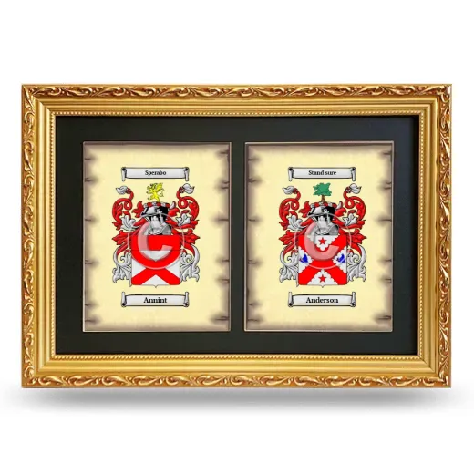 Double Coat of Arms Framed - Gold