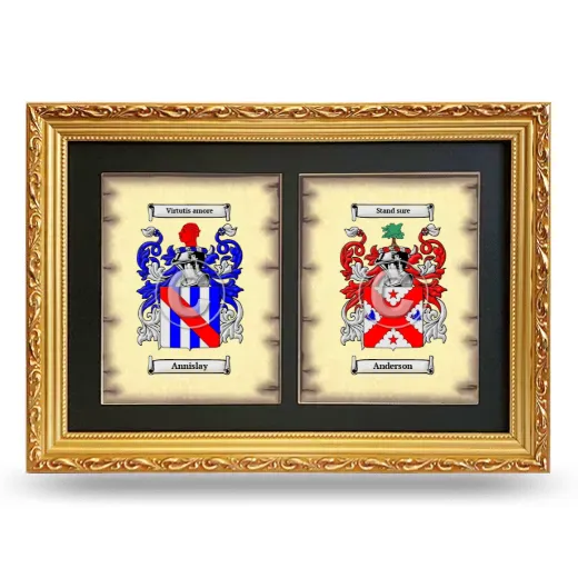Double Coat of Arms Framed - Gold