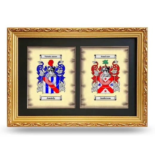 Double Coat of Arms Framed - Gold
