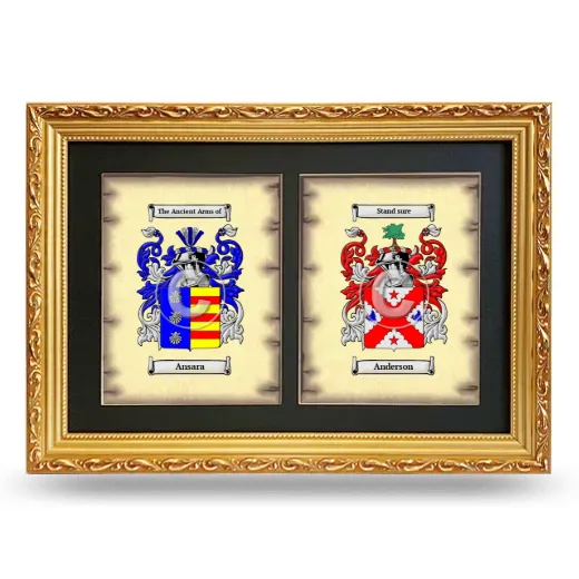 Double Coat of Arms Framed - Gold