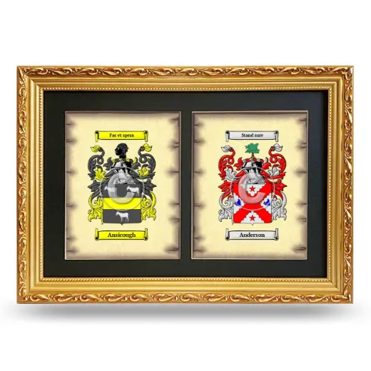 Double Coat of Arms Framed - Gold
