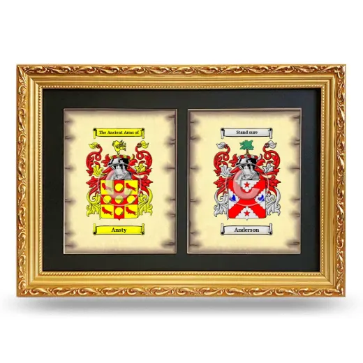 Double Coat of Arms Framed - Gold