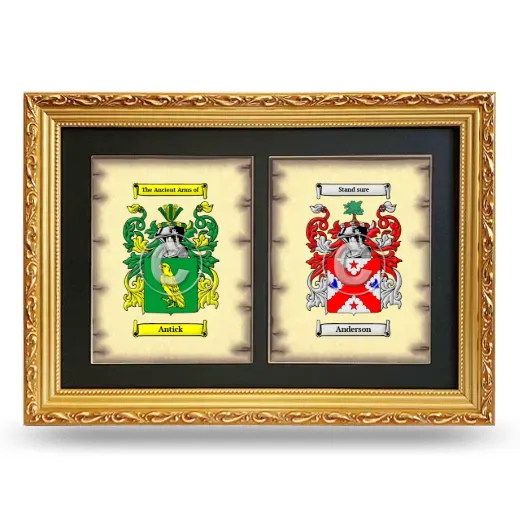 Double Coat of Arms Framed - Gold