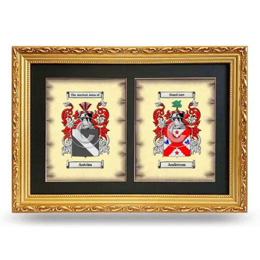 Double Coat of Arms Framed - Gold