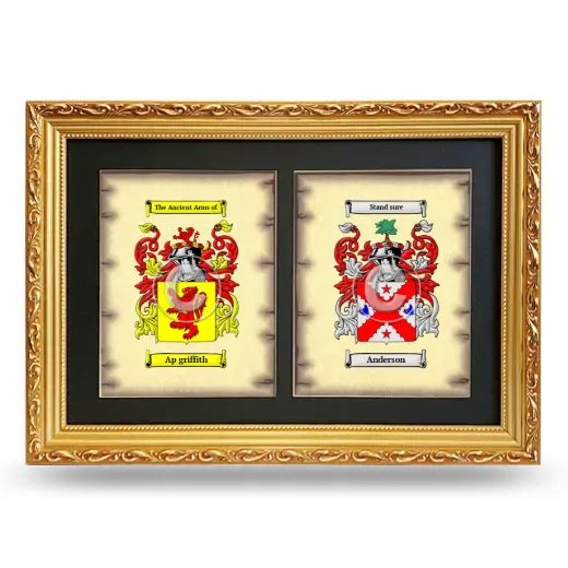 Double Coat of Arms Framed - Gold