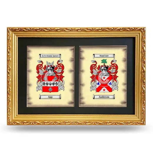 Double Coat of Arms Framed - Gold