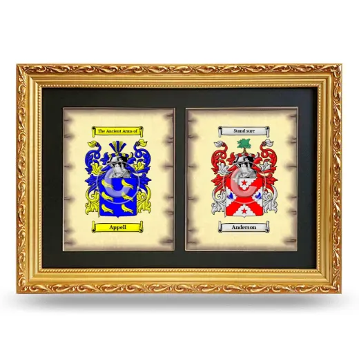 Double Coat of Arms Framed - Gold