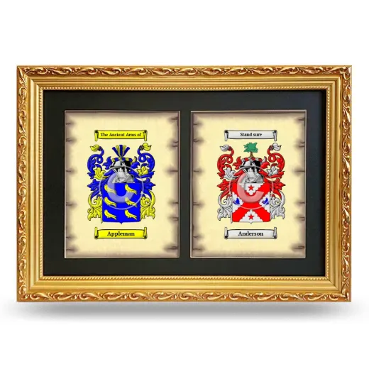 Double Coat of Arms Framed - Gold