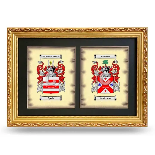 Double Coat of Arms Framed - Gold