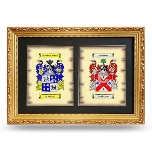 Double Coat of Arms Framed - Gold