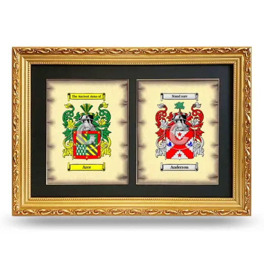 Double Coat of Arms Framed - Gold