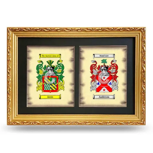 Double Coat of Arms Framed - Gold