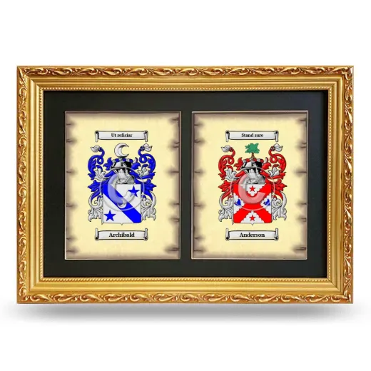 Double Coat of Arms Framed - Gold