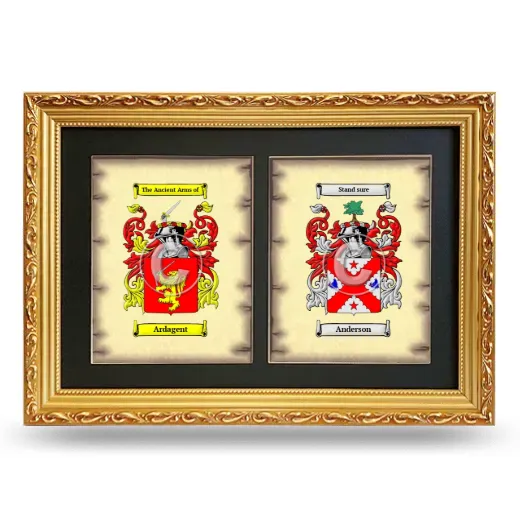 Double Coat of Arms Framed - Gold