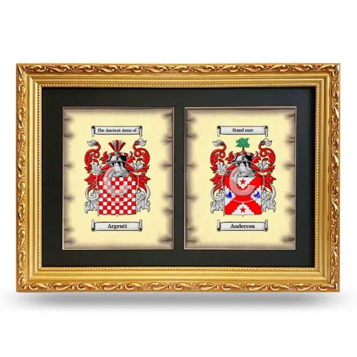 Double Coat of Arms Framed - Gold