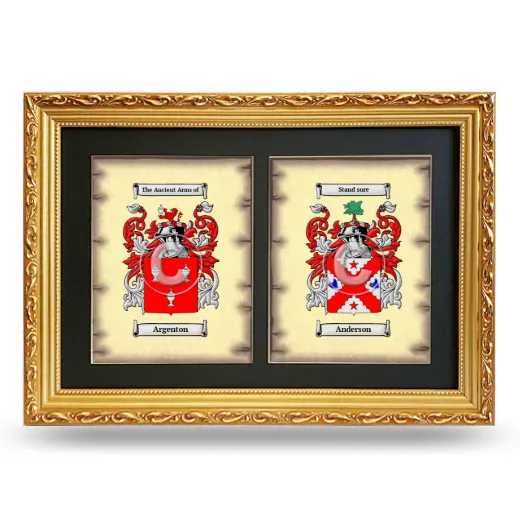 Double Coat of Arms Framed - Gold