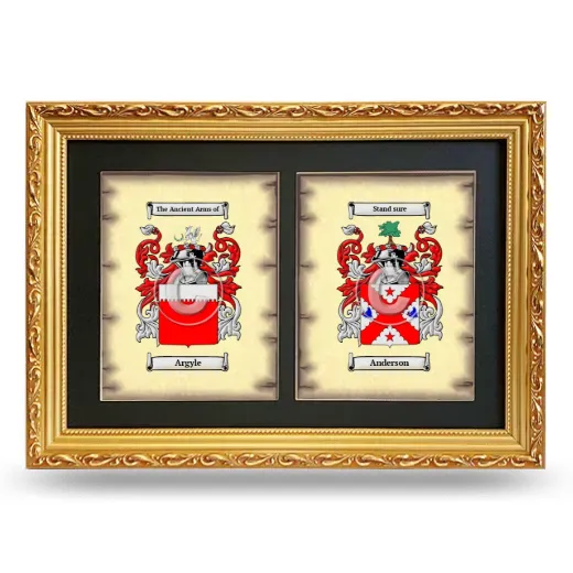 Double Coat of Arms Framed - Gold