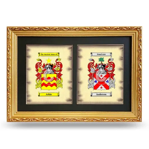 Double Coat of Arms Framed - Gold