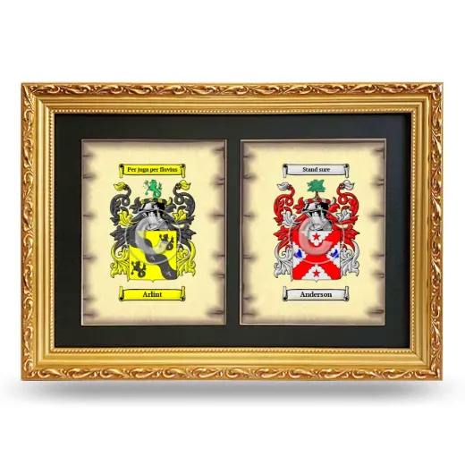Double Coat of Arms Framed - Gold