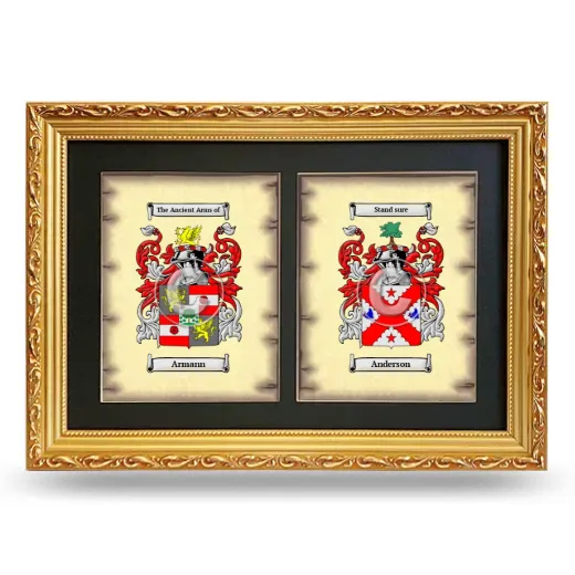 Double Coat of Arms Framed - Gold