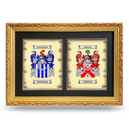 Double Coat of Arms Framed - Gold
