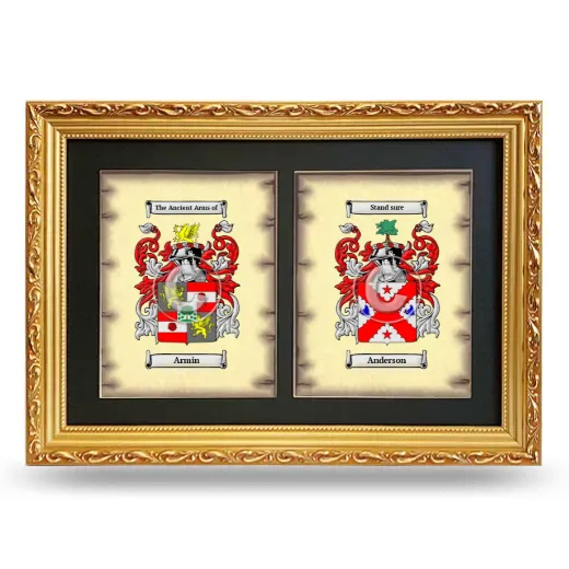 Double Coat of Arms Framed - Gold