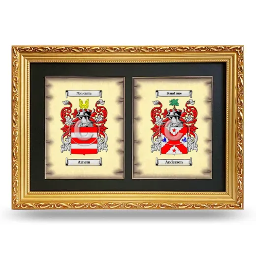 Double Coat of Arms Framed - Gold