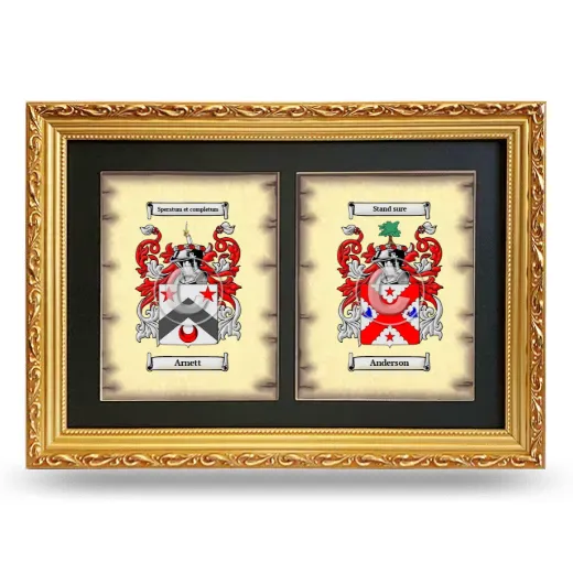 Double Coat of Arms Framed - Gold