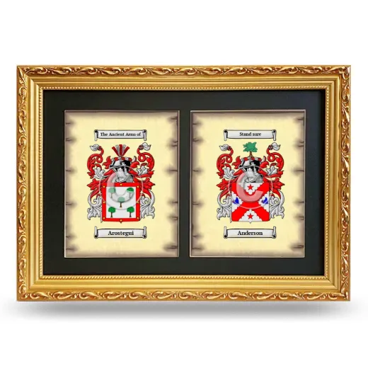 Double Coat of Arms Framed - Gold