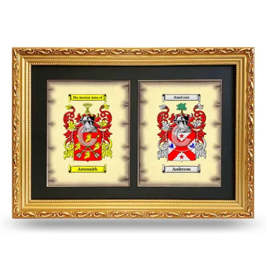 Double Coat of Arms Framed - Gold