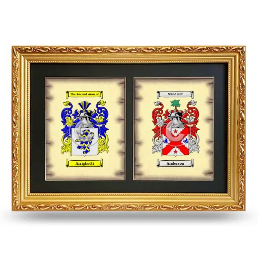 Double Coat of Arms Framed - Gold