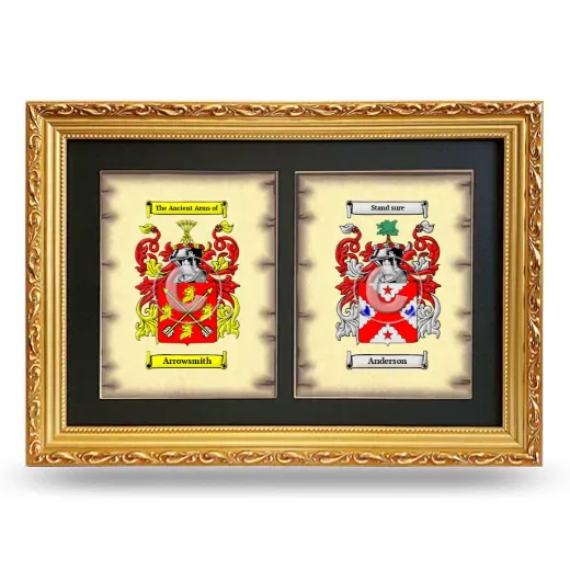 Double Coat of Arms Framed - Gold