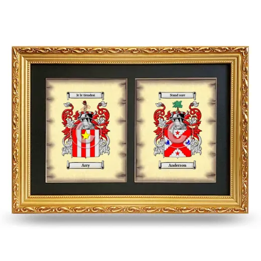 Double Coat of Arms Framed - Gold