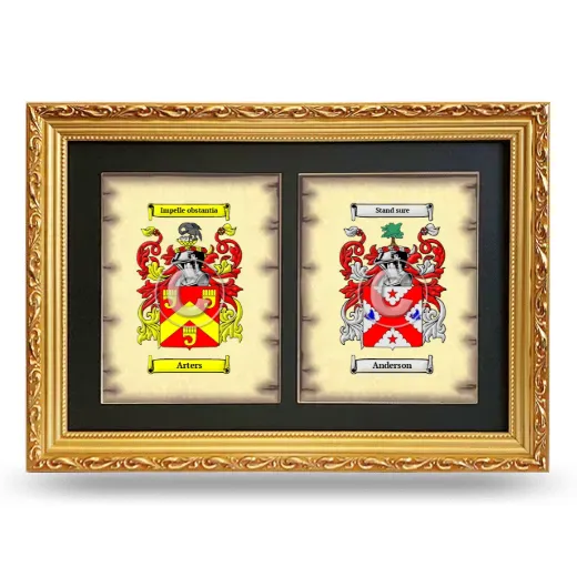 Double Coat of Arms Framed - Gold