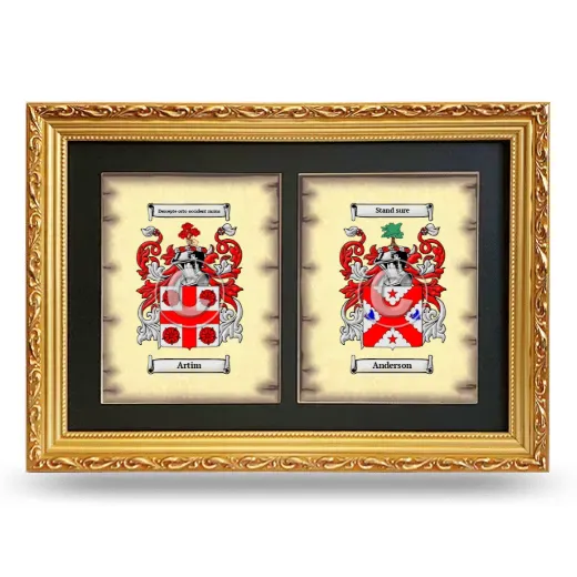 Double Coat of Arms Framed - Gold