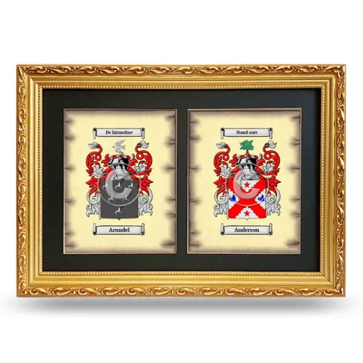 Double Coat of Arms Framed - Gold