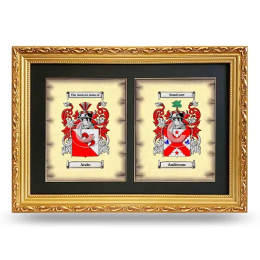 Double Coat of Arms Framed - Gold