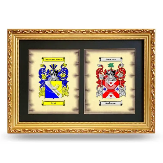 Double Coat of Arms Framed - Gold