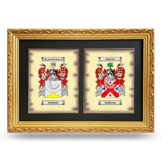 Double Coat of Arms Framed - Gold