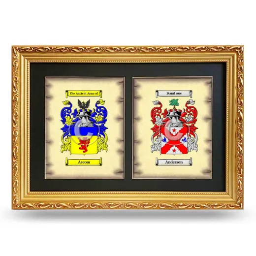 Double Coat of Arms Framed - Gold