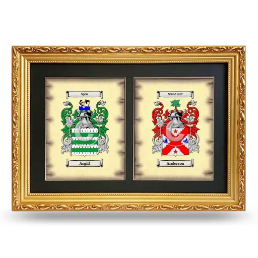 Double Coat of Arms Framed - Gold