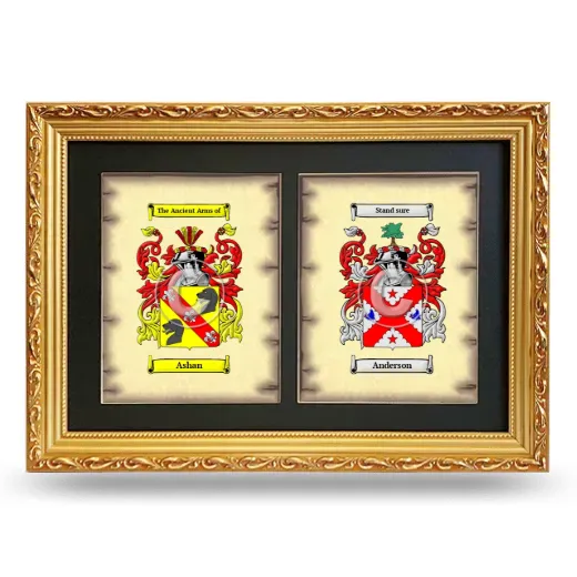 Double Coat of Arms Framed - Gold