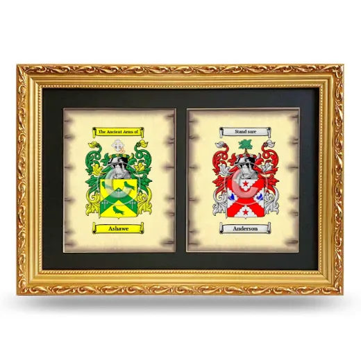 Double Coat of Arms Framed - Gold