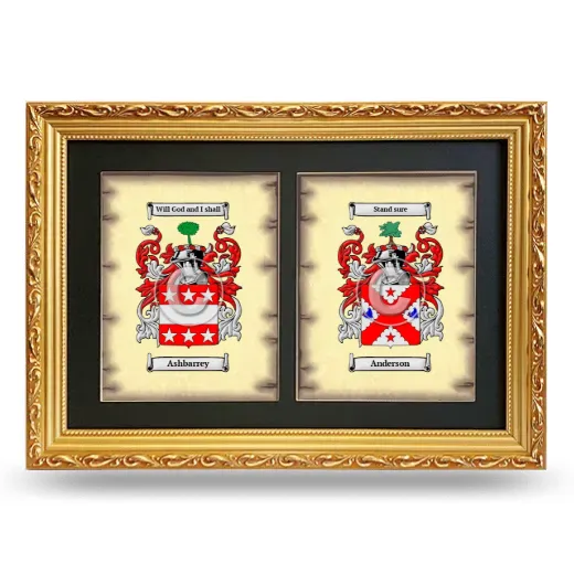Double Coat of Arms Framed - Gold