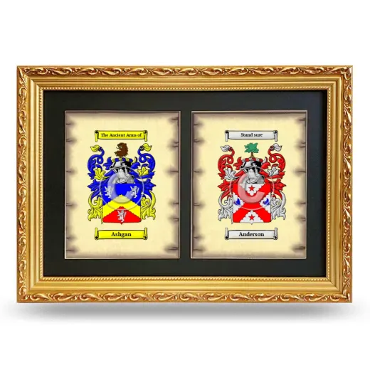 Double Coat of Arms Framed - Gold