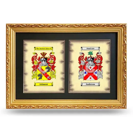 Double Coat of Arms Framed - Gold