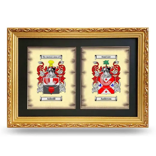 Double Coat of Arms Framed - Gold