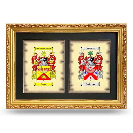 Double Coat of Arms Framed - Gold